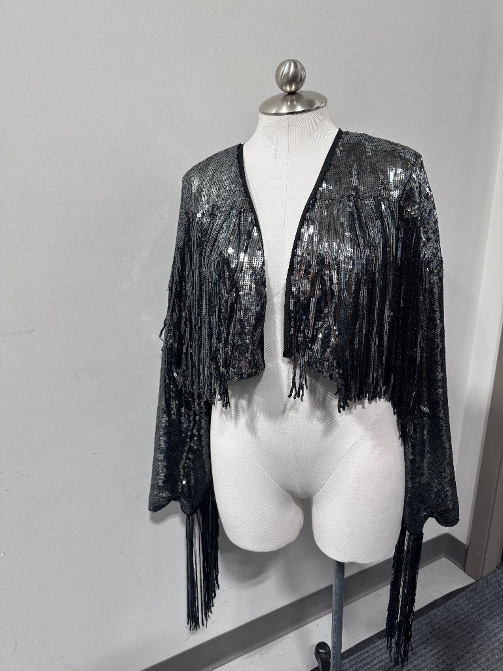 Anthropologie Sequin Fringe Bolero Jacket
